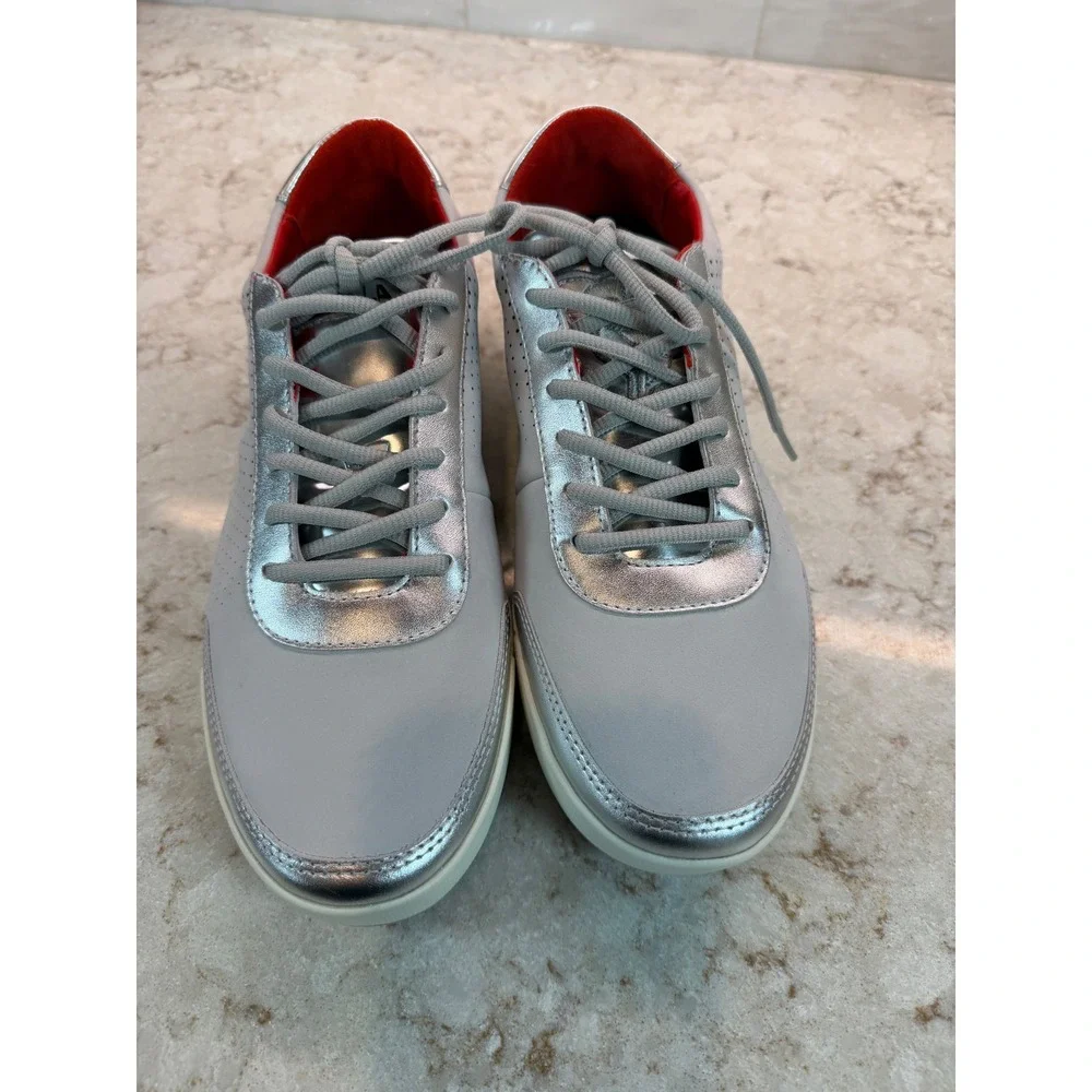 Novella 0732 Silver Grey Low Top Sneakers Mens 9 Womens 10.5 EU 42.5